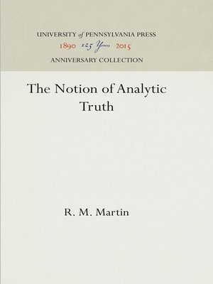 cover image of The Notion of Analytic Truth